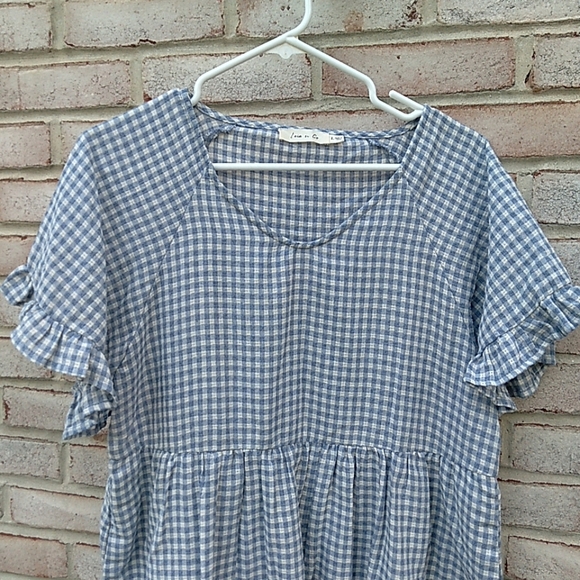 Leia and Co | blue Gingham check dress Large - Picture 4 of 6